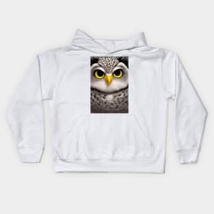 Owl emoji cute fluffy big eyed bird Kids Hoodie